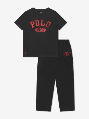 Ralph Lauren Boys T-Shirt And Pants Lounge Set in Black