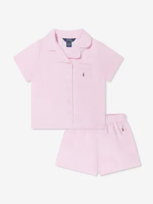 Ralph Lauren Girls Short Pyjama Set in Pink