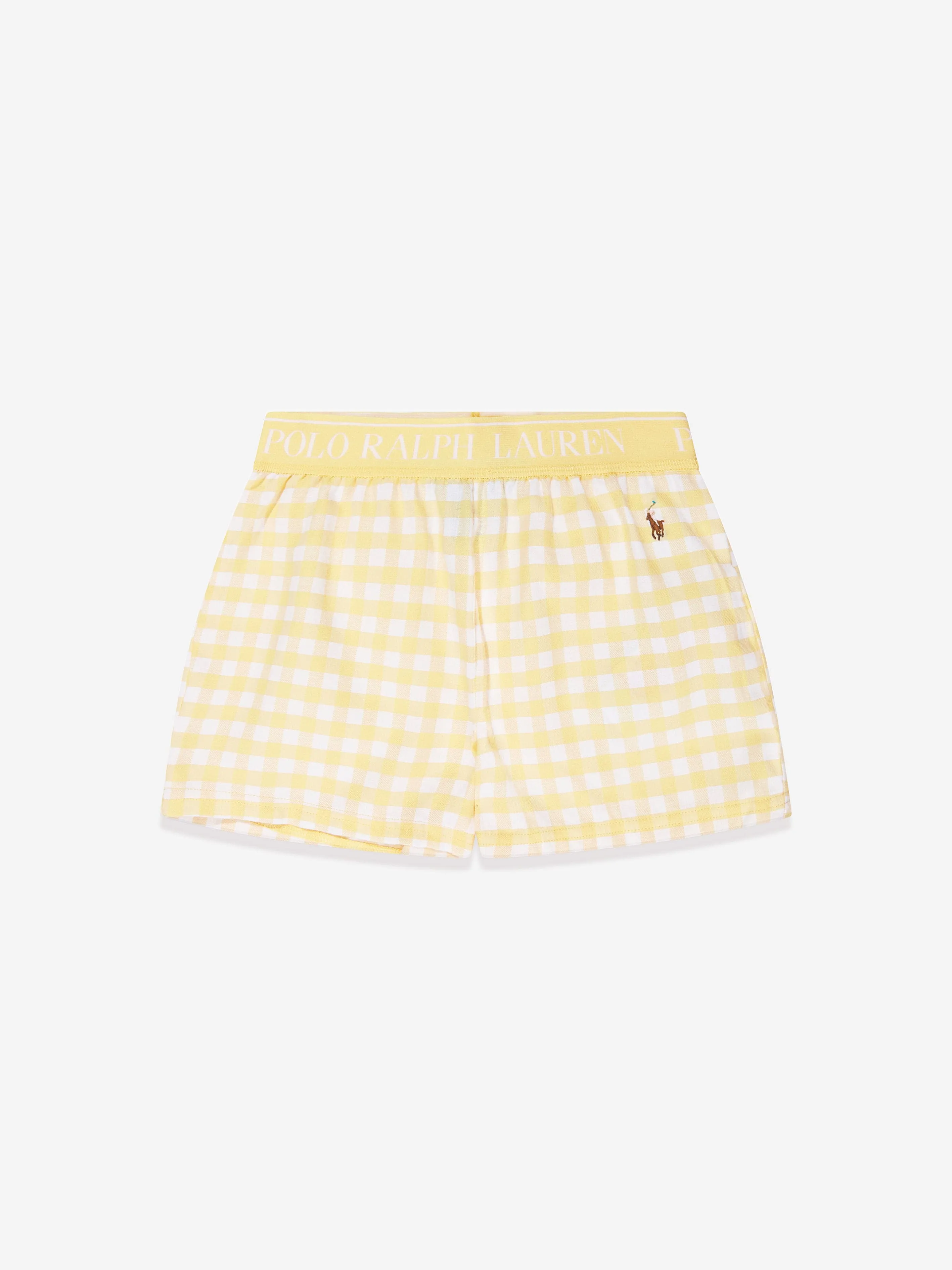 Ralph Lauren Girls T-Shirt And Shorts Pyjama Set in Yellow