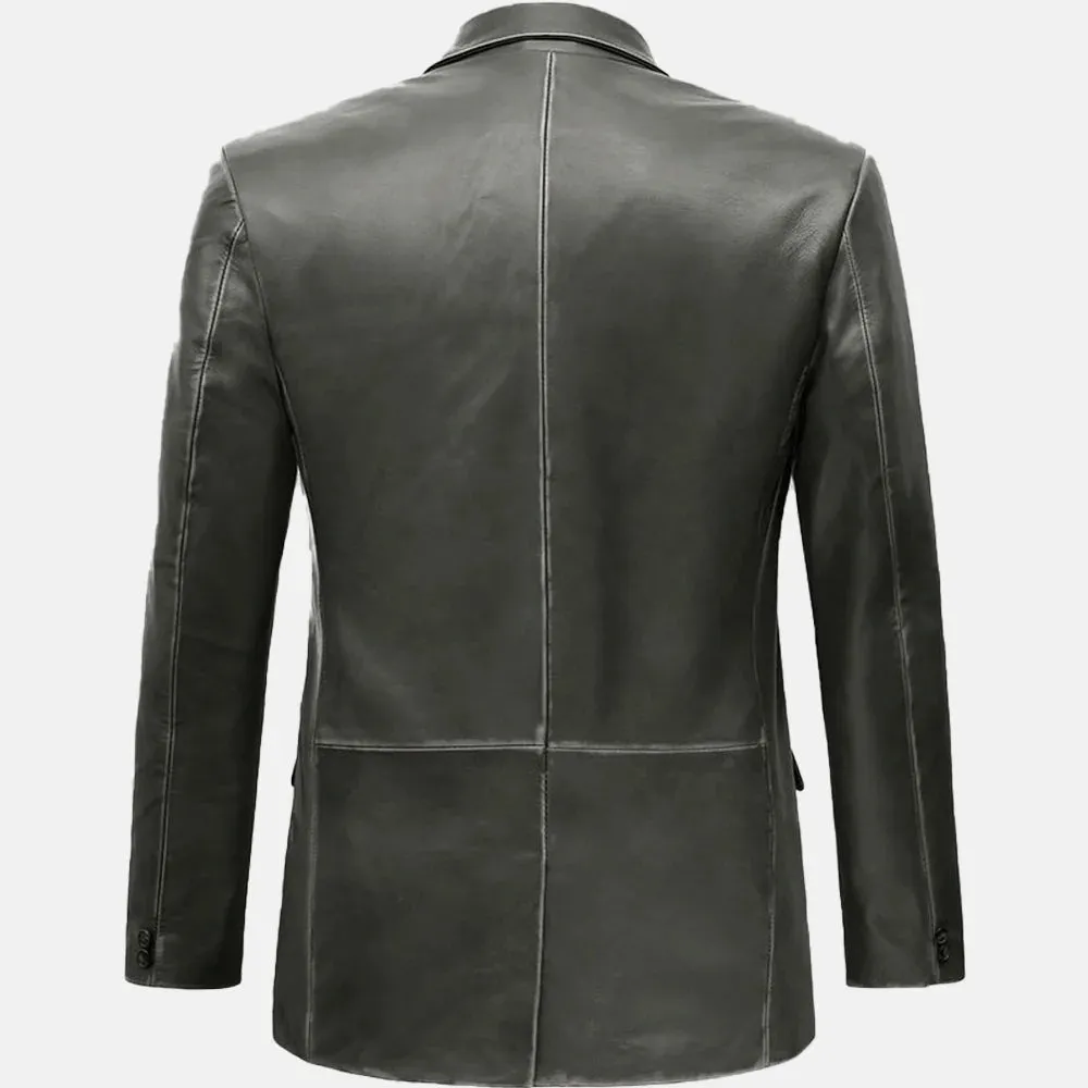 Rebel Rogue Mens Leather Blazer