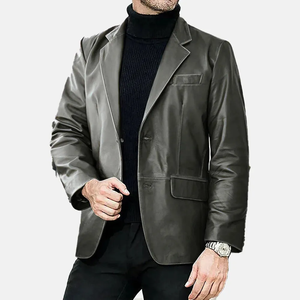 Rebel Rogue Mens Leather Blazer