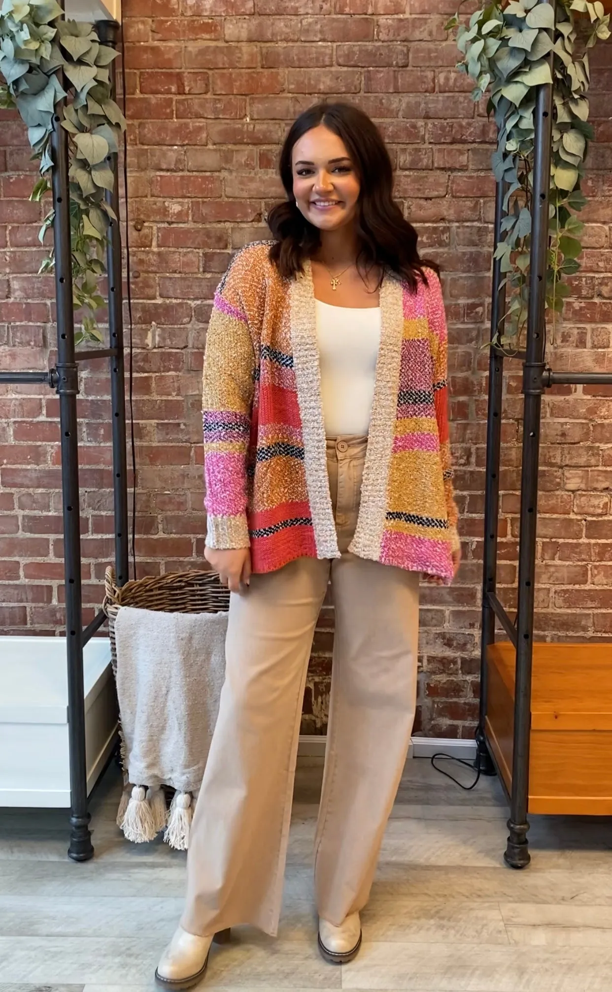 Remember Me Cardigan | Fuchsia Mustard Multi