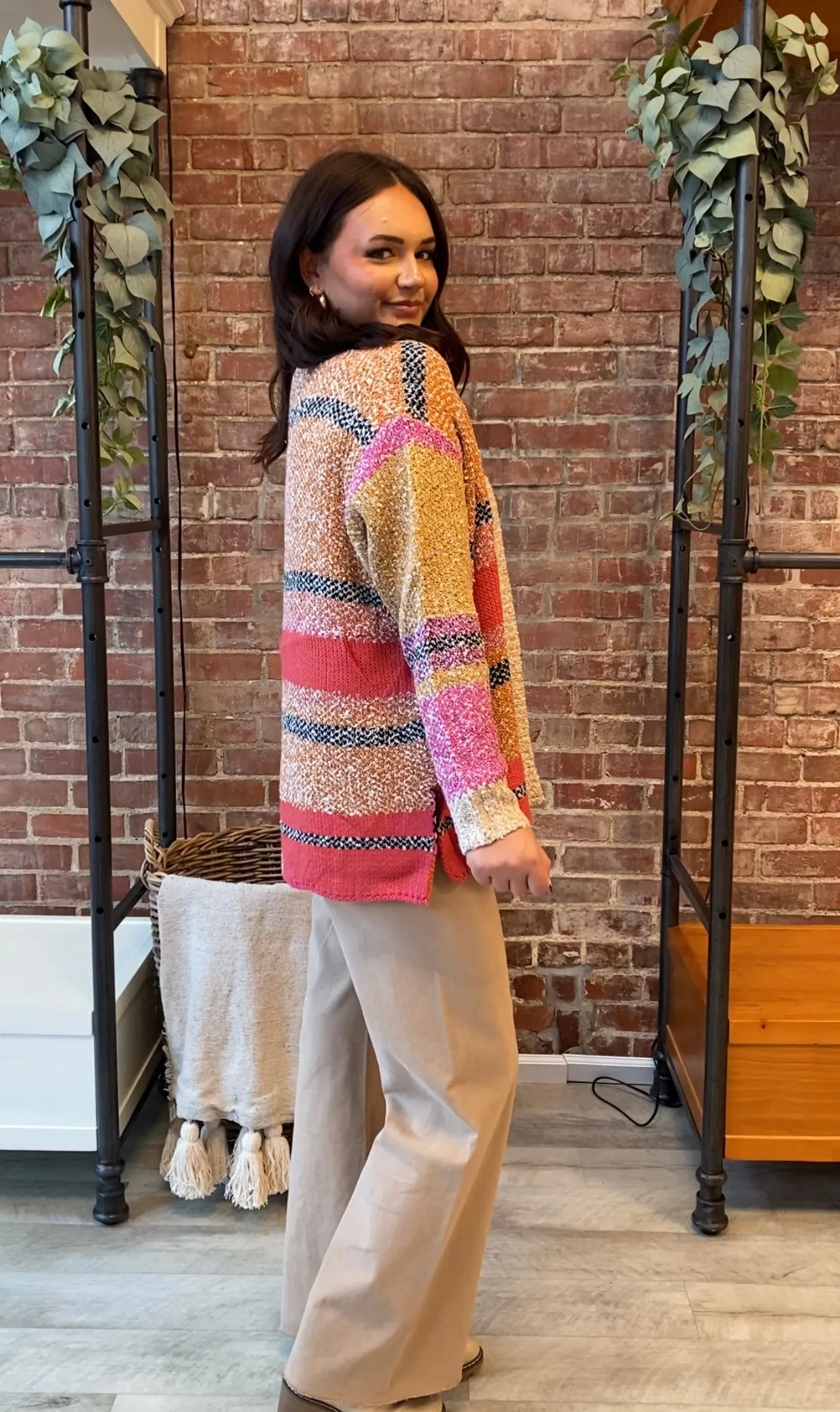 Remember Me Cardigan | Fuchsia Mustard Multi