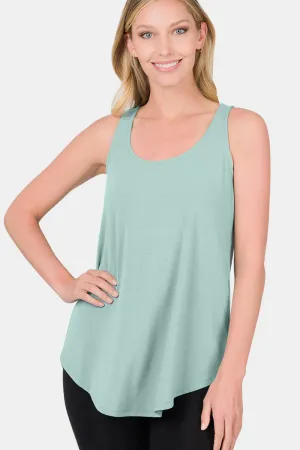 Round Neck Curved Hem Tank