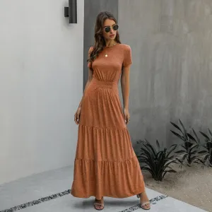 Ruched A-Line T-shirt Maxi Dress