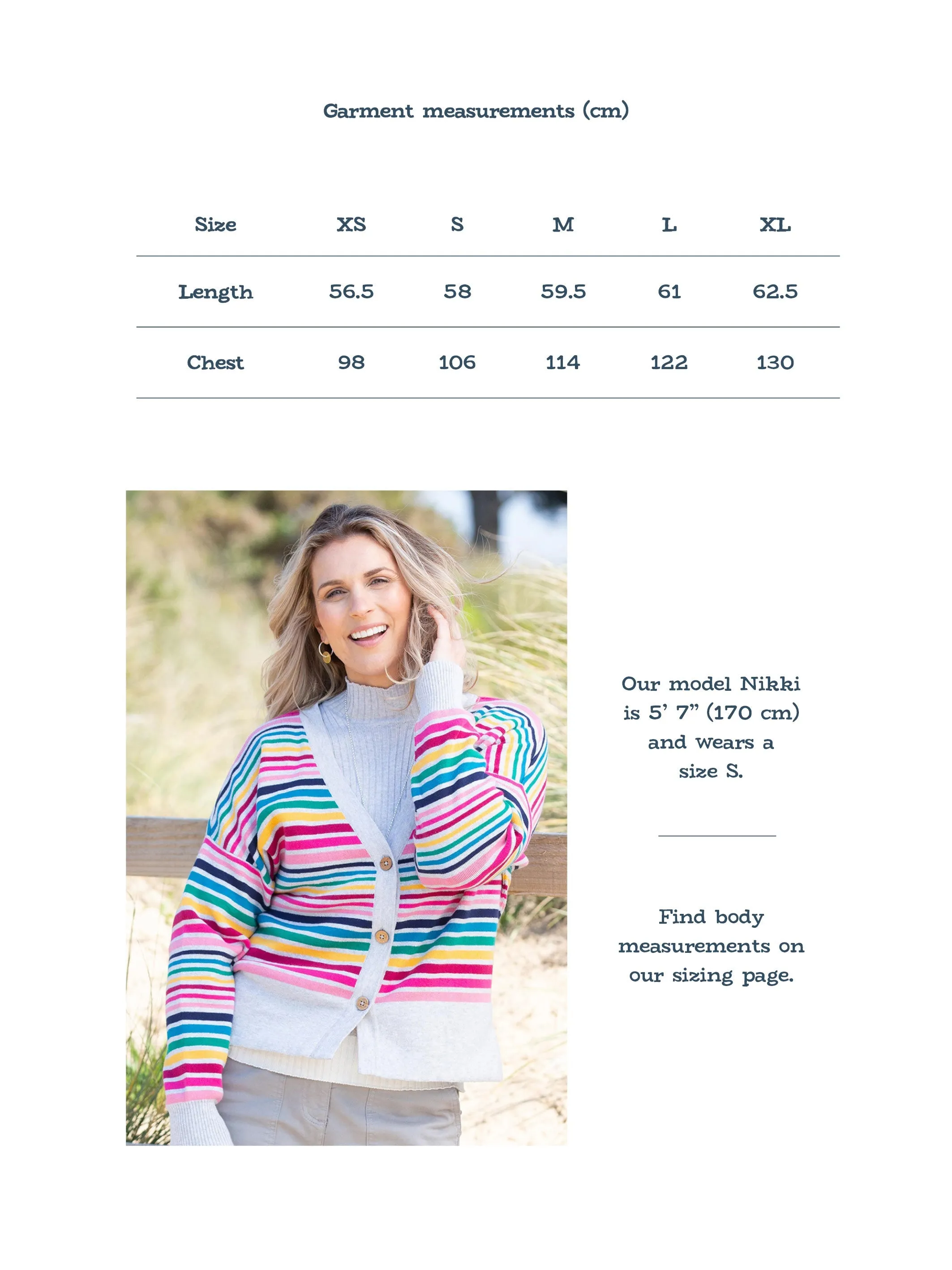 Sandbanks knit cardigan rainbow