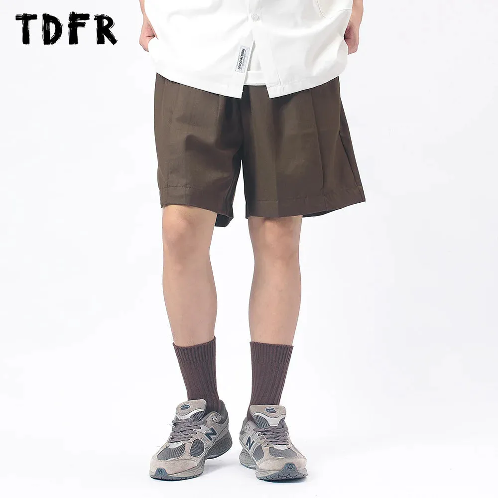 Solid Color Casual Shorts with Elastic Waist - Simple Loose Wide Leg Short Pants