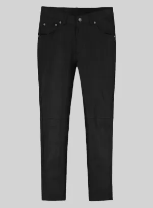 Stretch Black Leather Jeans