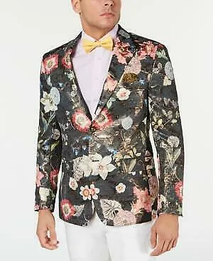 Tallia Mens Slim-Fit Floral Jacquard Blazer, Size 38S