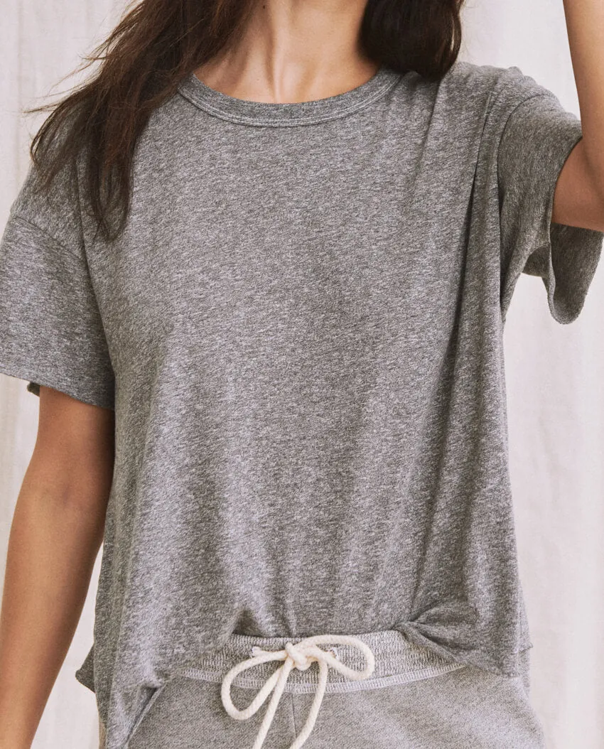 The Crop Tee. Solid -- HEATHER GREY