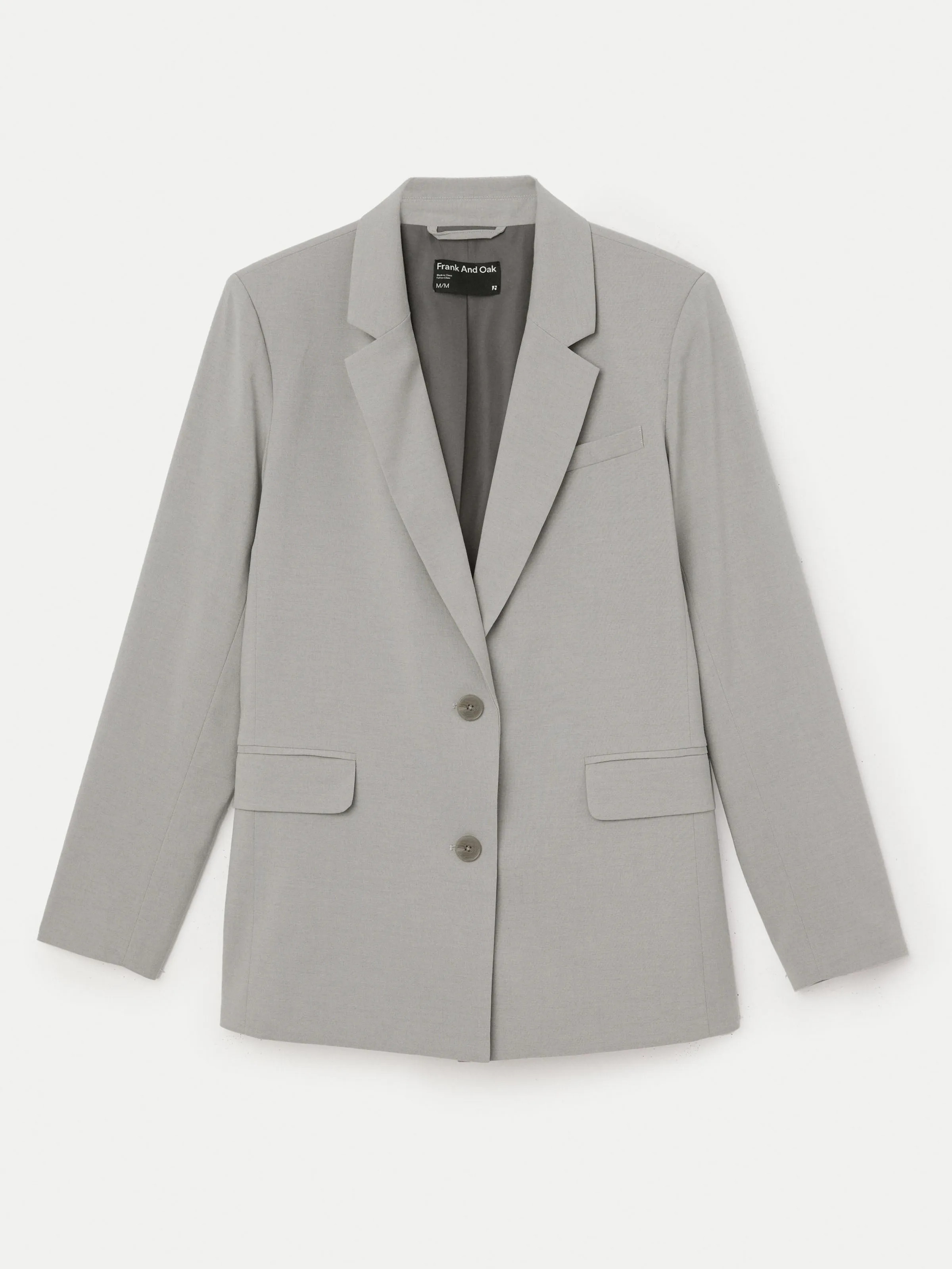 The Relaxed 2-Button Blazer in Light Grey