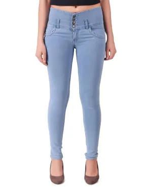 Trendy Light Blue Denim Jeans For Women's