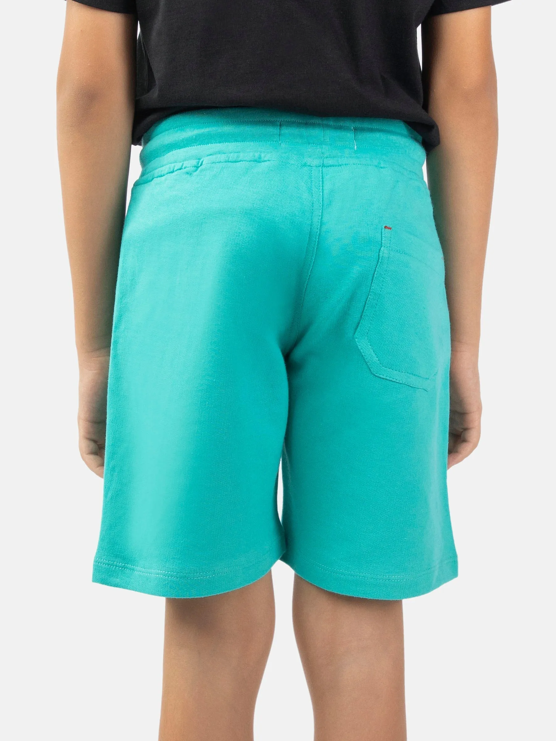 Turquoise Knitted Casual Shorts