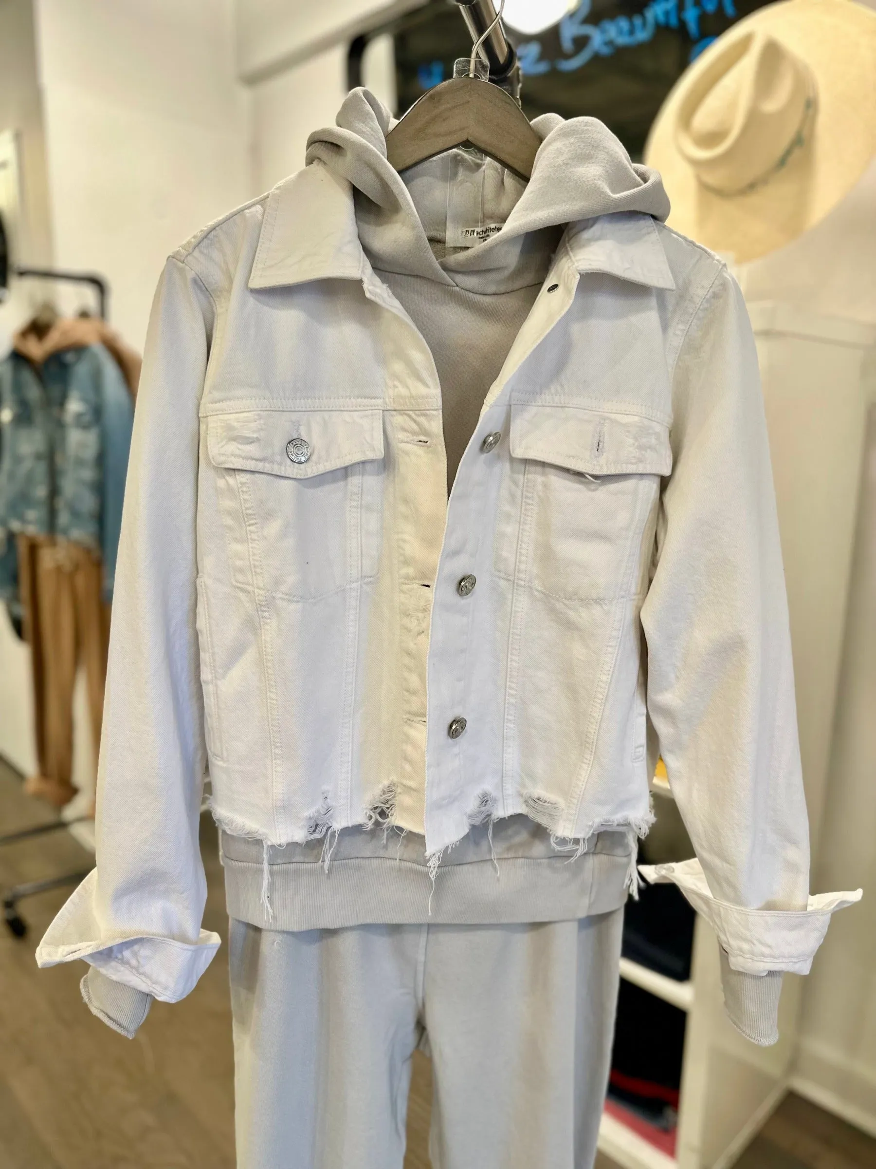 Vintage Distressed Jacket White