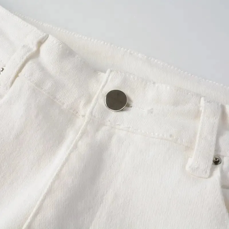 White Jeans Patch Stretch