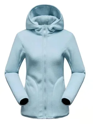 Women's Reversible Fleece Jacket / Stylish Zipper Pullover With Hood - SF0016