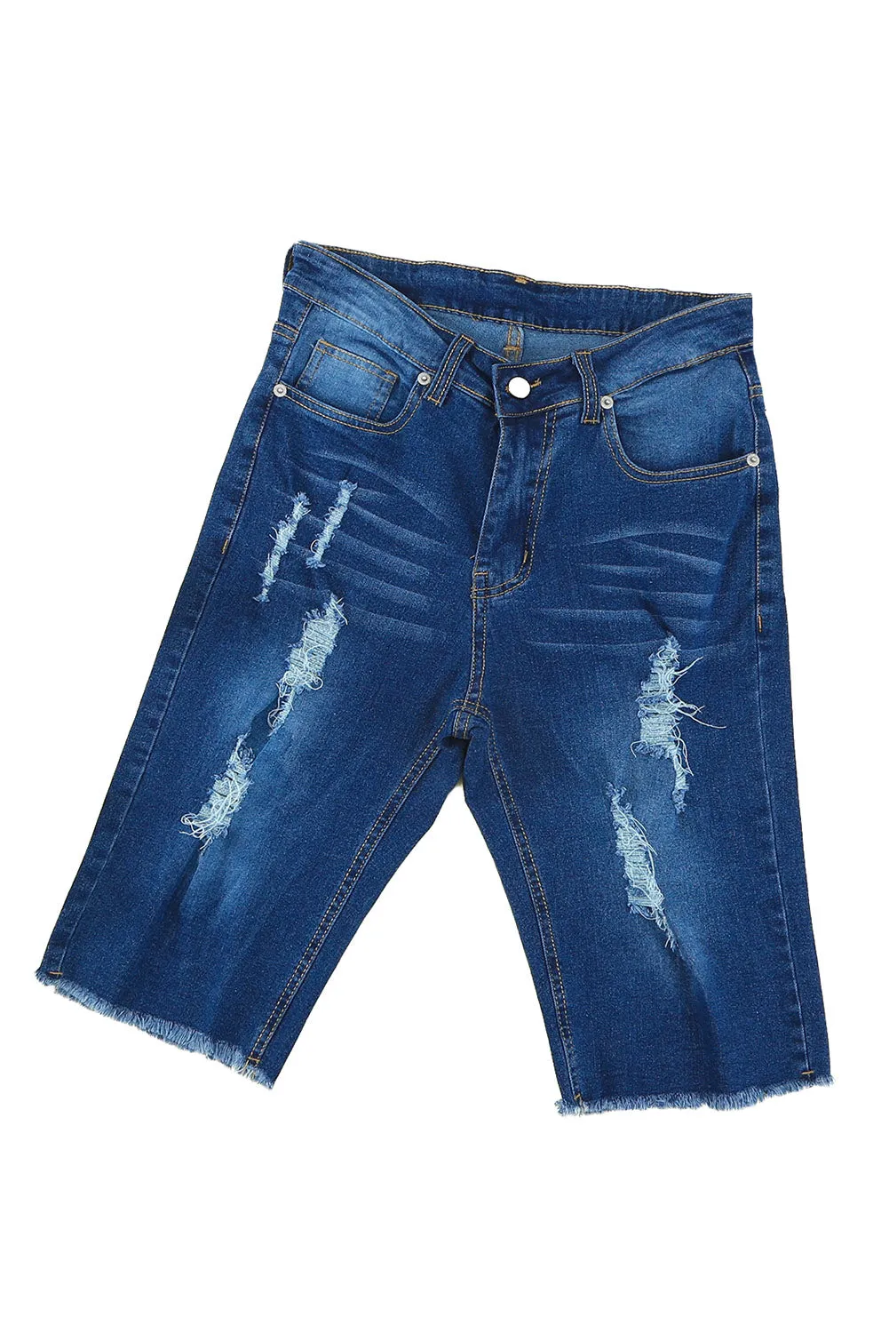 Women's Ripped High Waisted Denim Shorts Distressed Bermuda Shorts