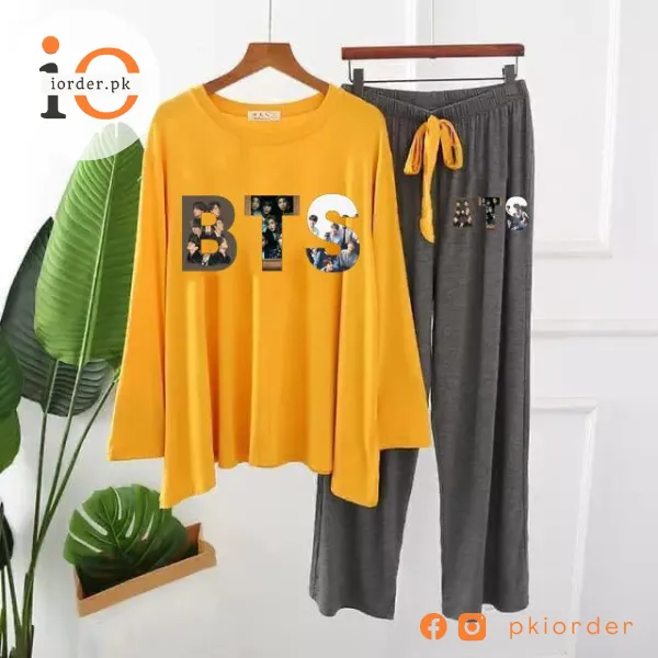 Yellow BTS Printed Loungewear