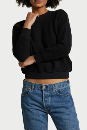 Ziggy Shrunken Crew Sweatshirt in Black