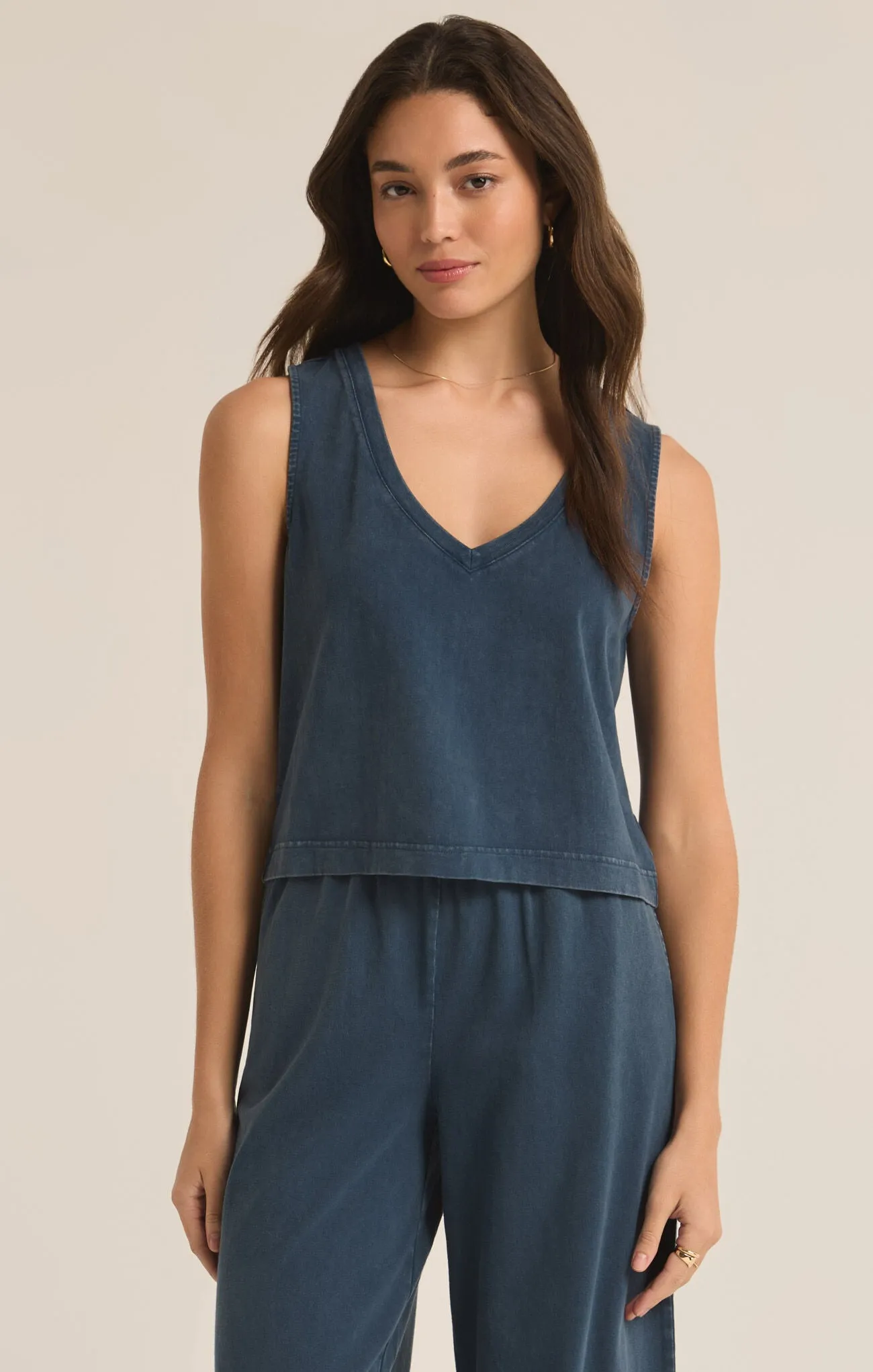 ZSU Sloane V-Neck Tank in Midnight